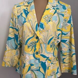 ANTONIO MELANI Yellow and Blue Floral Blazer